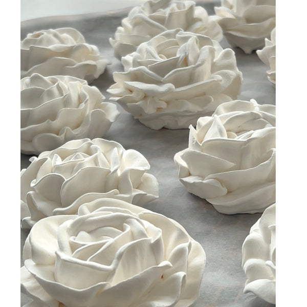 handmade white  marshmallow roses