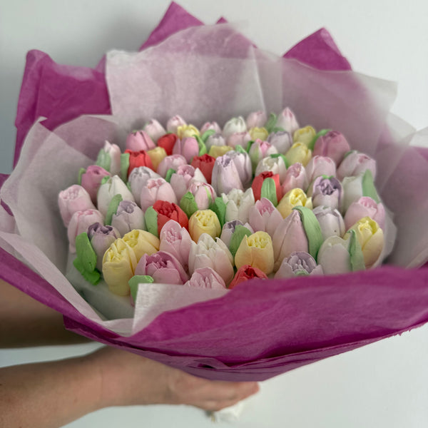 Handmade marshmallow flowers bouquet