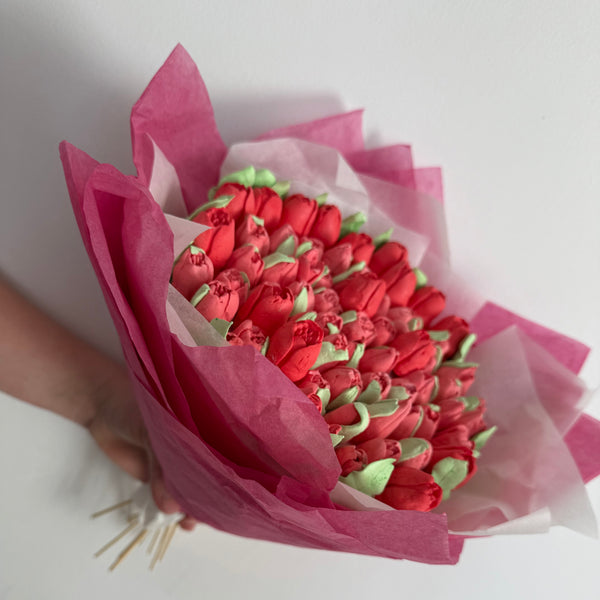 Handmade marshmallow flowers bouquet
