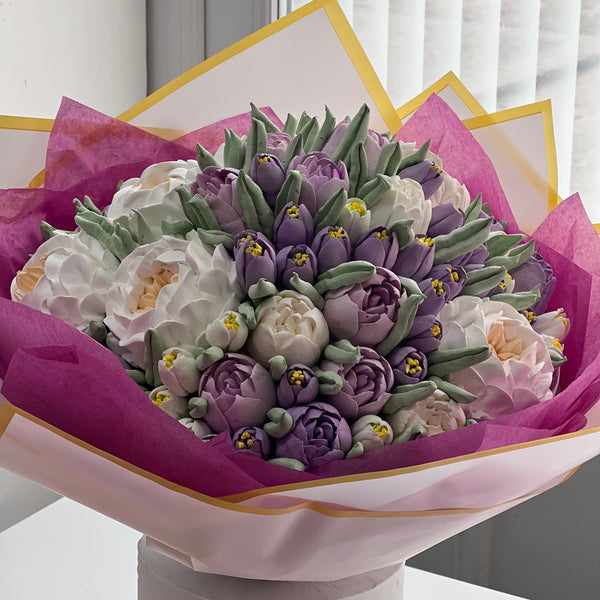 Edible purple marshmallow bouquet