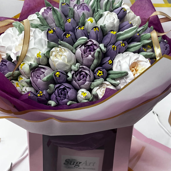 Purple flowers bouquet