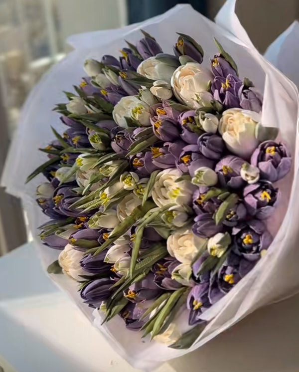 Purple flowers bouquet