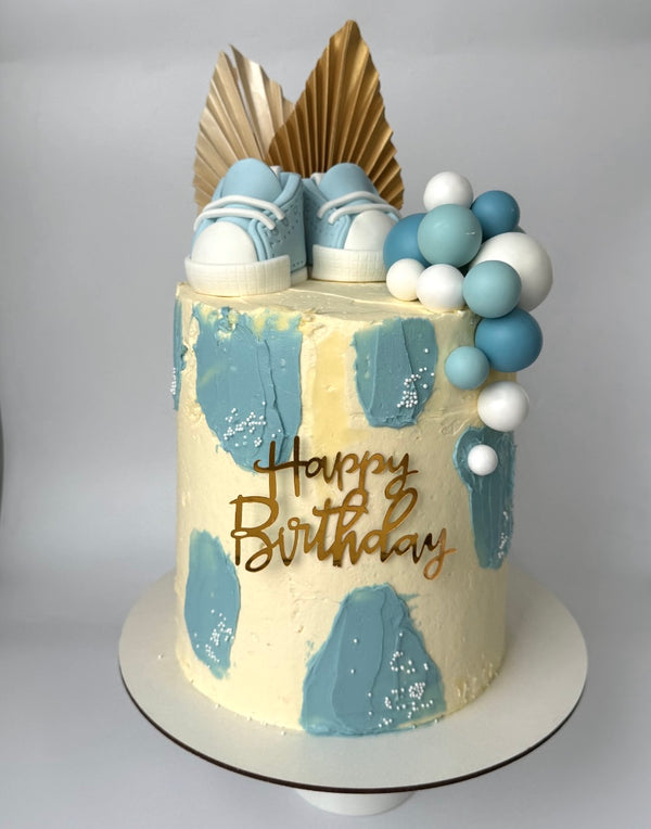 Blue boots cake