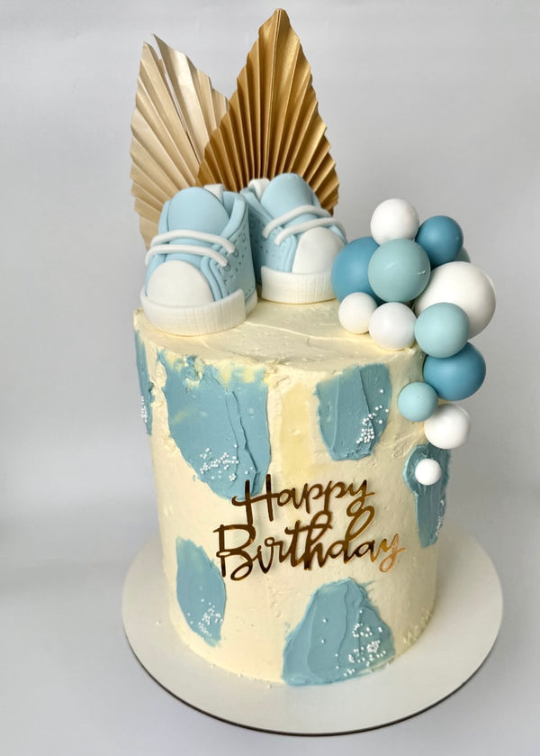 Blue boots cake