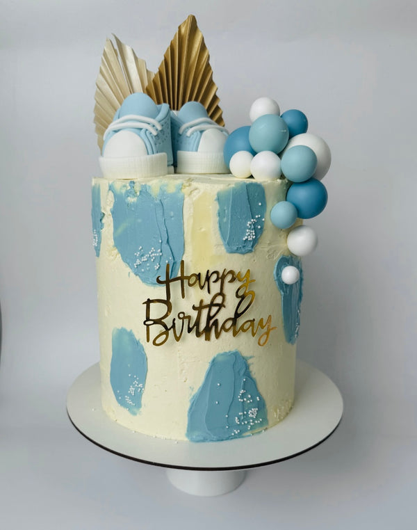Blue boots cake