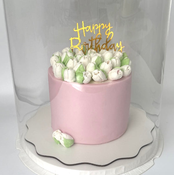 White tulips cake