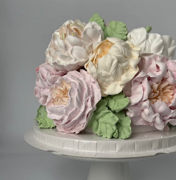 Marshmallow flowers cake