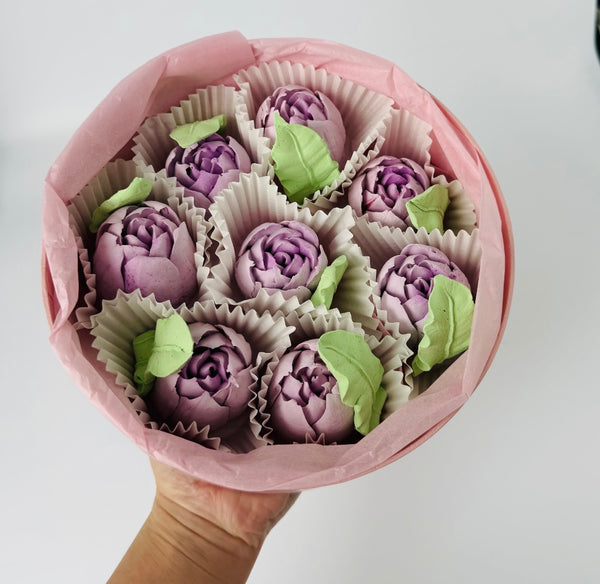 12 large purple tulips gift