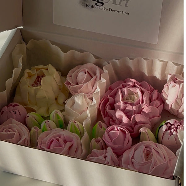 22 pink flowers set