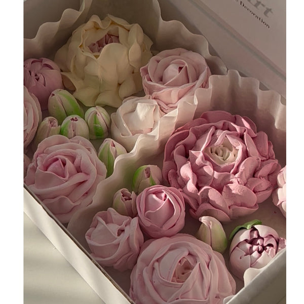 22 pink flowers set