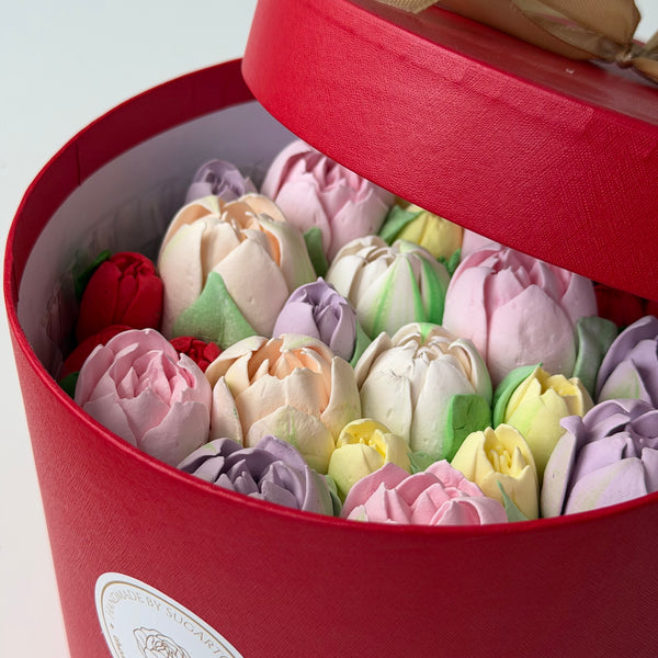 Mixed Tulips - Red Gift Box -7”