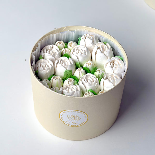Gift box - white tulips