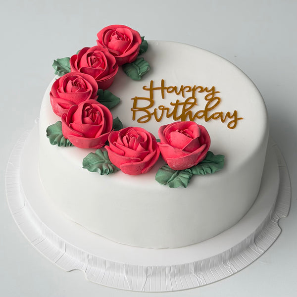 6 Small Roses - rich red