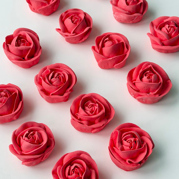 6 Small Roses - rich red