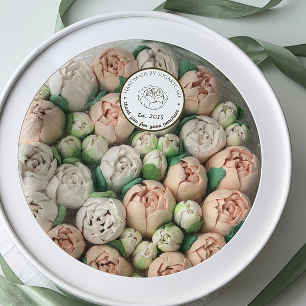 Ivory cream tulips Delux_box