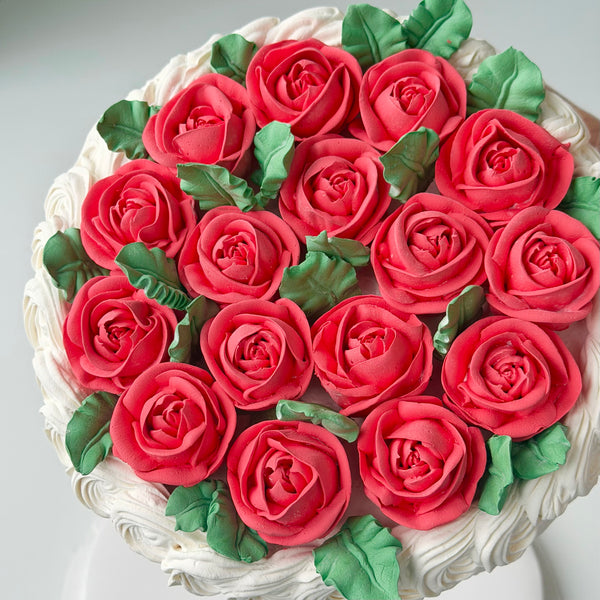 6 Small Roses - rich red