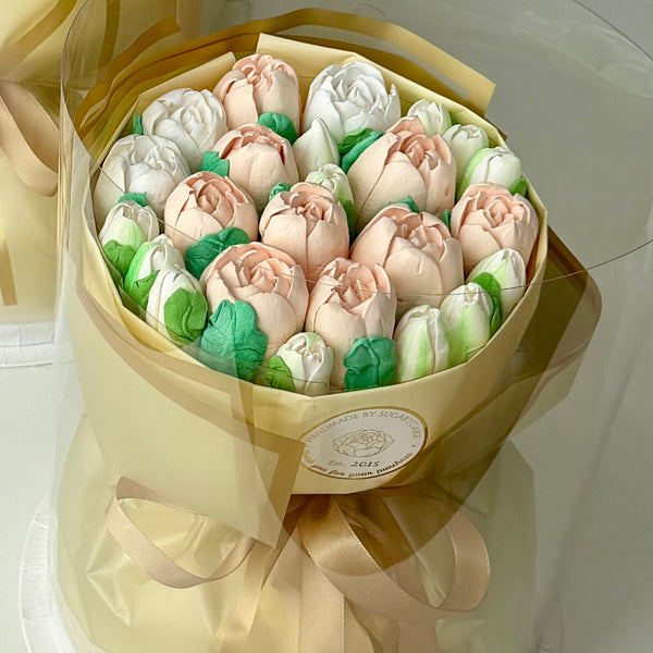 Cream tulips Gold Small_bouquet
