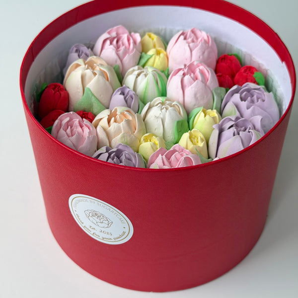 Mixed Tulips - Red Gift Box -7”