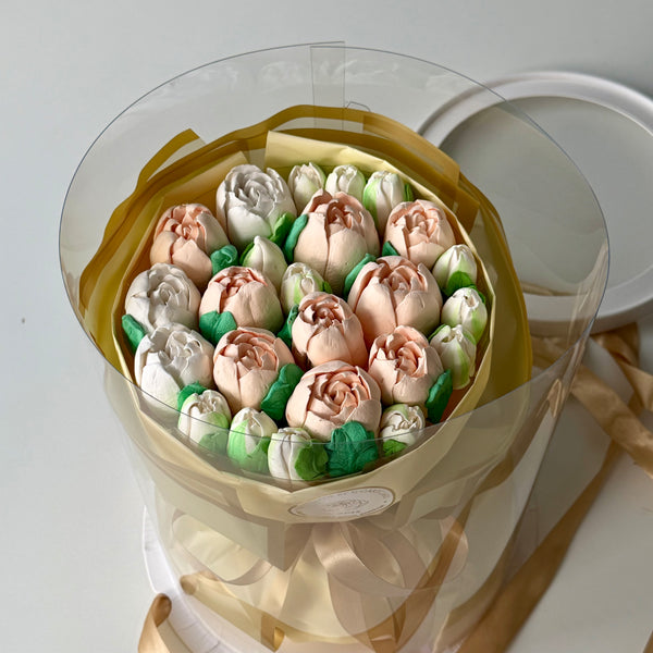Cream tulips Gold Small_bouquet