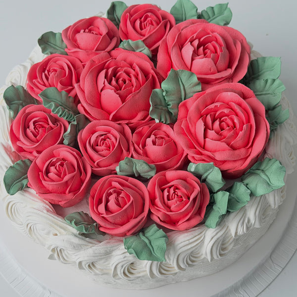 3 Large Roses - rich red