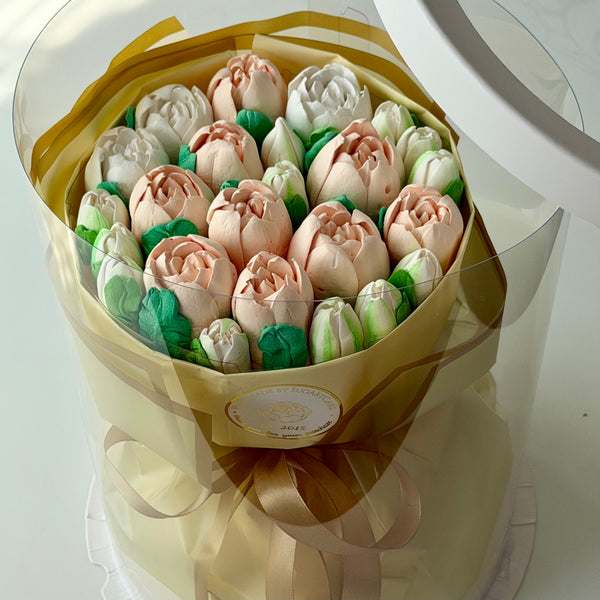 Cream tulips Gold Small_bouquet