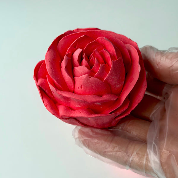 3 Large Roses - rich red