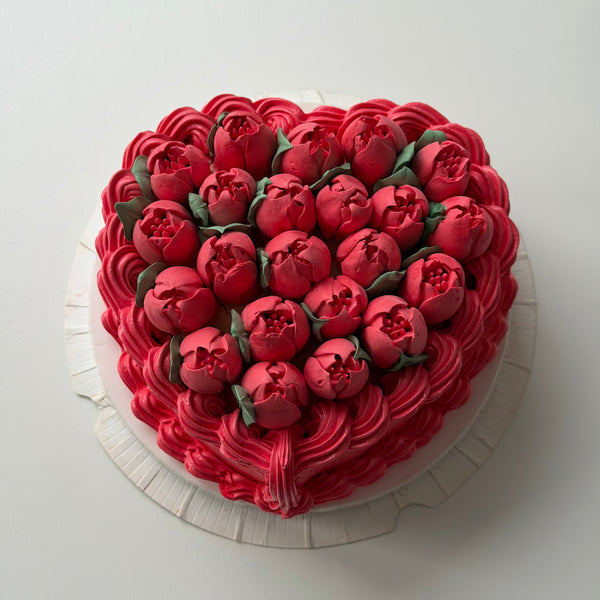 Red tulips heart