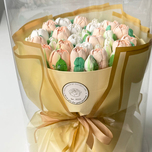 Cream tulips gold Large_bouquet