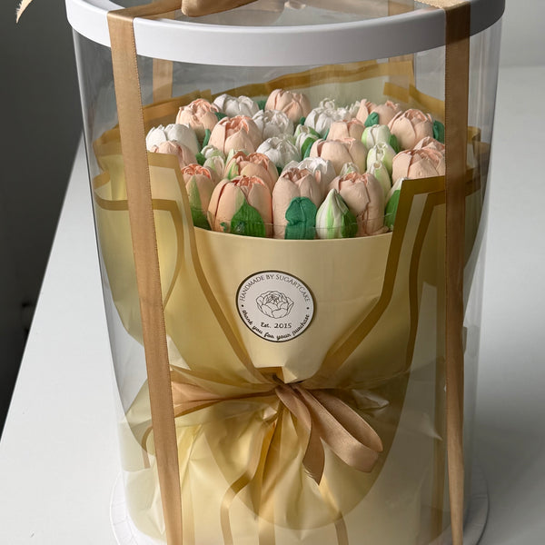 Cream tulips gold Large_bouquet