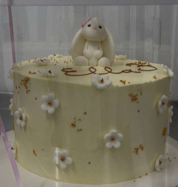 White bunny cake