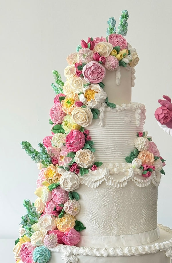 Wedding Cake -Peony Wreath