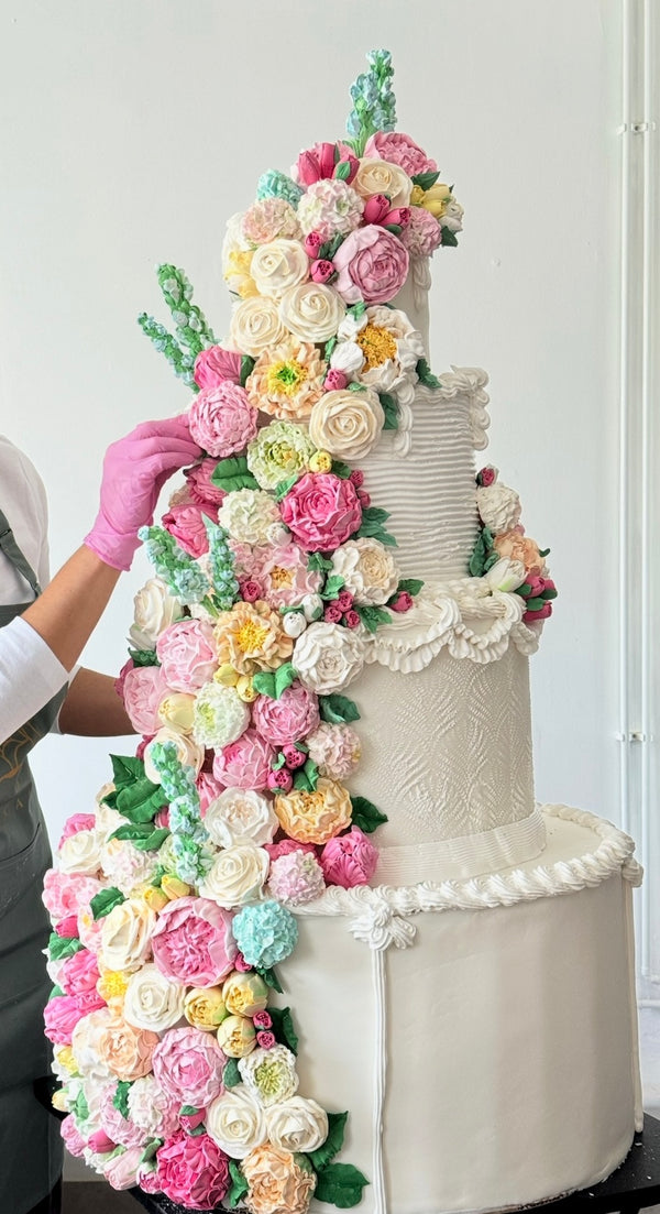 Wedding Cake -Peony Wreath