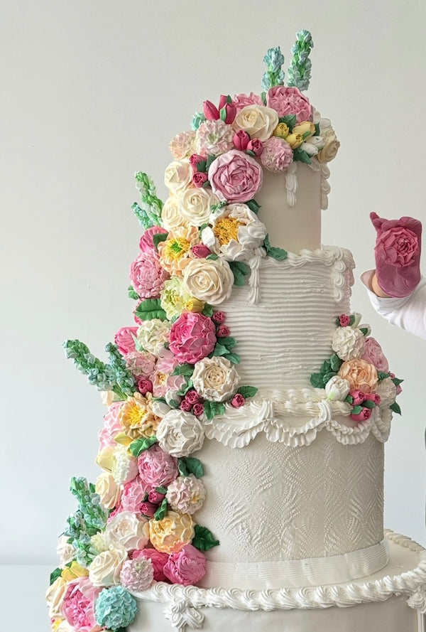 Wedding Cake -Peony Wreath