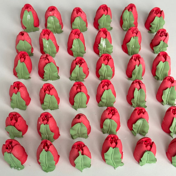 60 Small Tulips - rich red