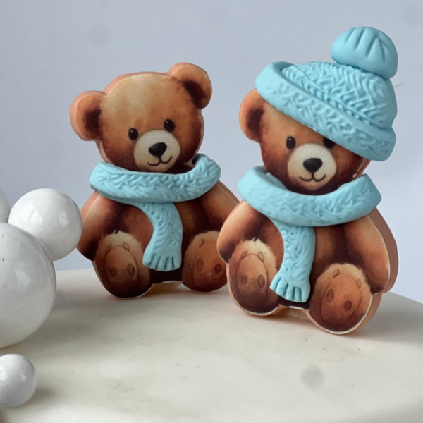 2 Christmas Bears Blue