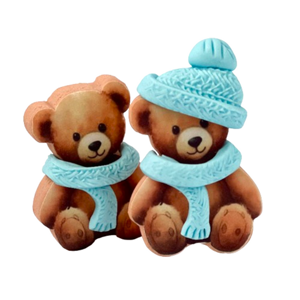 2 Christmas Bears Blue